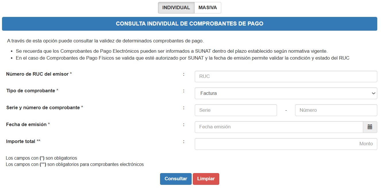 CONSULTA DE COMPROBANTE DE PAGO