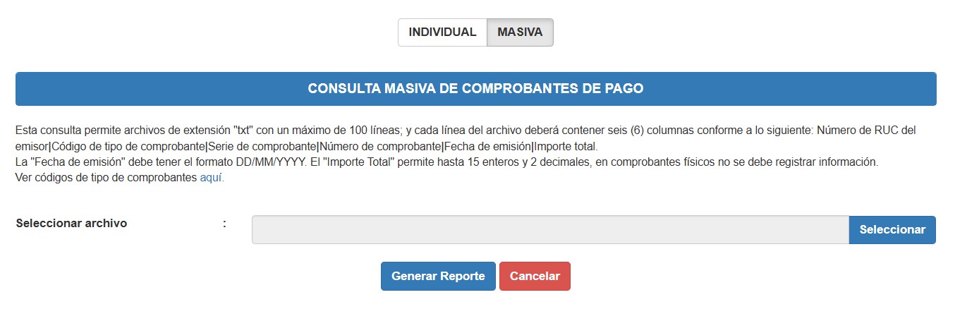 CONSULTA DE COMPROBANTE DE PAGO